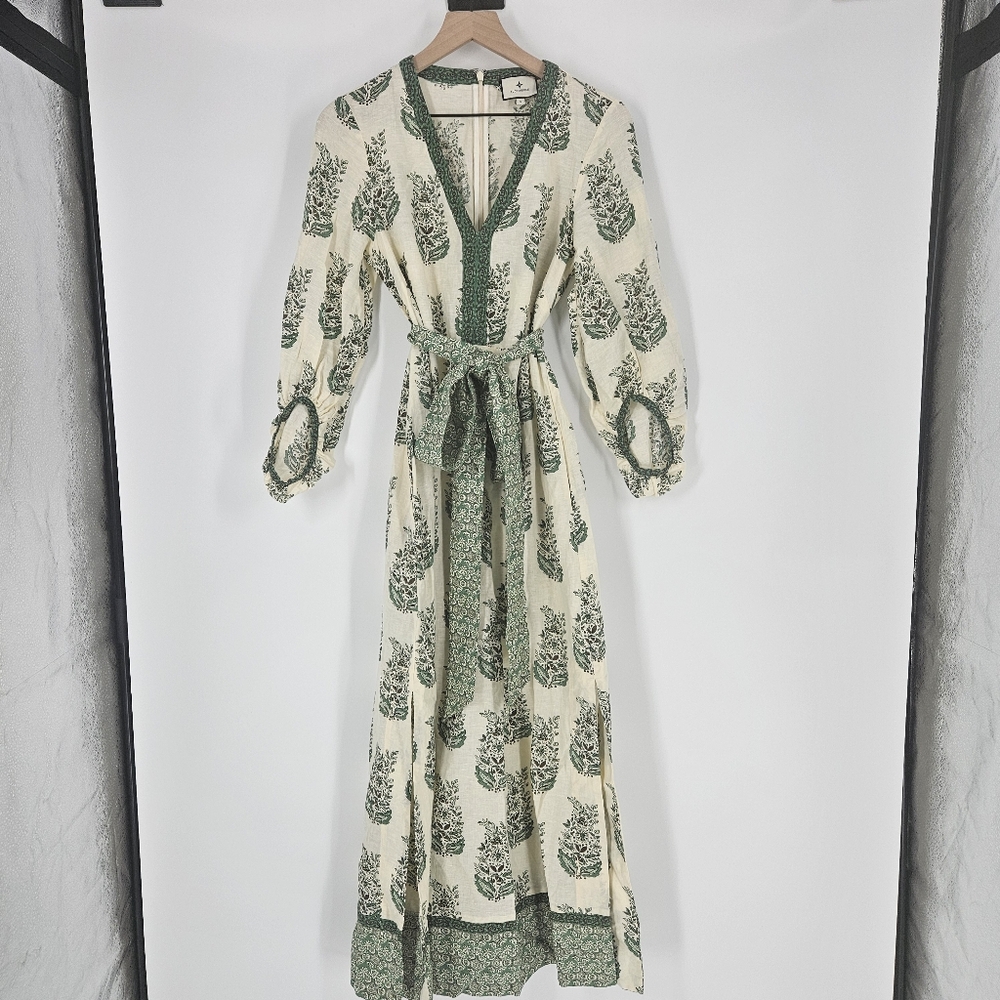 Tuckernuck Jade Terrace Cotton Linen Blend Rollins Maxi Dress - Picture 2 of 16